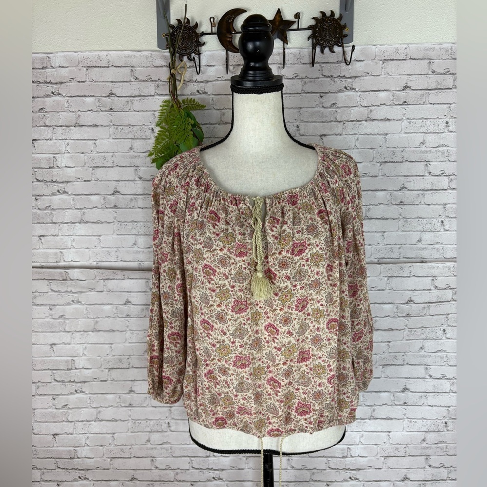 Denim & Supply Ralph Lauren Boho Paisley Floral Peasant Blouse